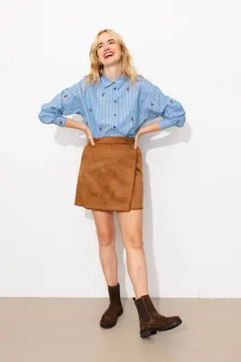 Chemise oversize rayée brodée — photo 5