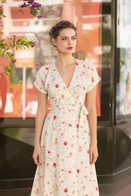 Melissa Wrap Dress - Multifloral — photo 3