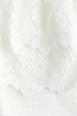 Top épaules nues volanté - Blanc — photo 2