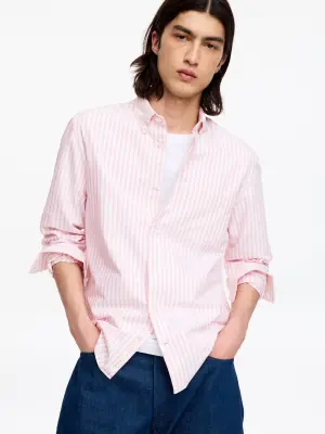 Chemise Oxford classique - Rose/Blanc — photo 3