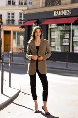 Victoire Blazer Coat - Brown fishbone — photo 3