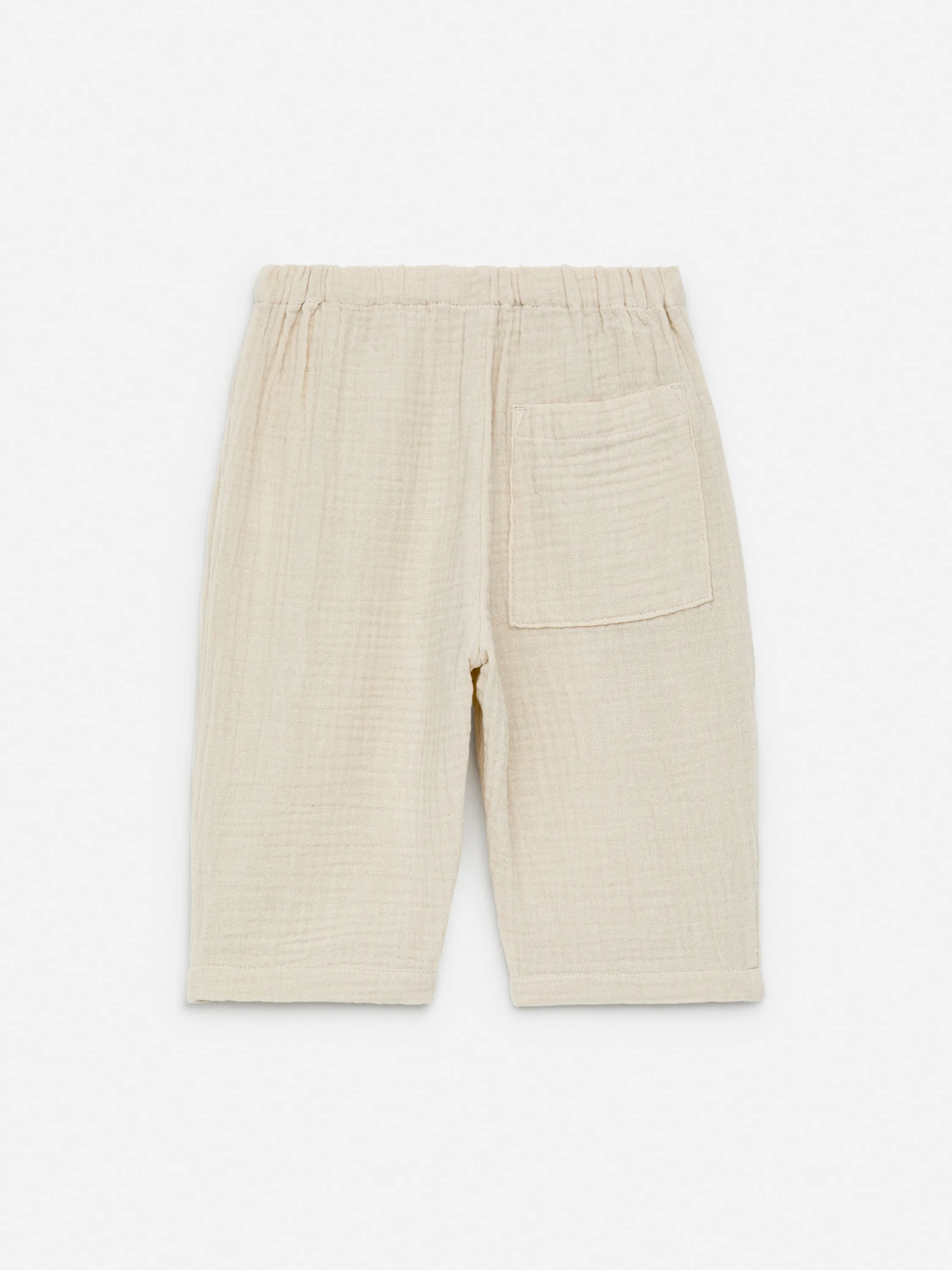 Pantalon en mousseline de coton - Beige