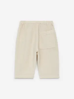 Pantalon en mousseline de coton - Beige — photo 1