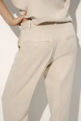 Pantalon chic en lin mélangé - Beige clair — photo 2