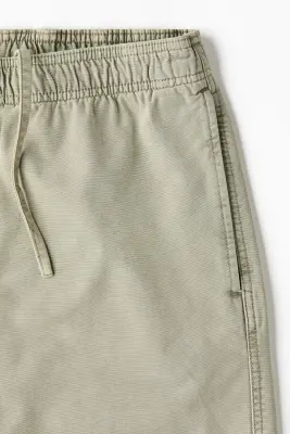 Pantalon Loose Fit en toile de coton - Vert kaki clair — photo 5