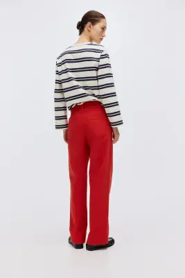 Pantalon en toile - Rouge vif — photo 4