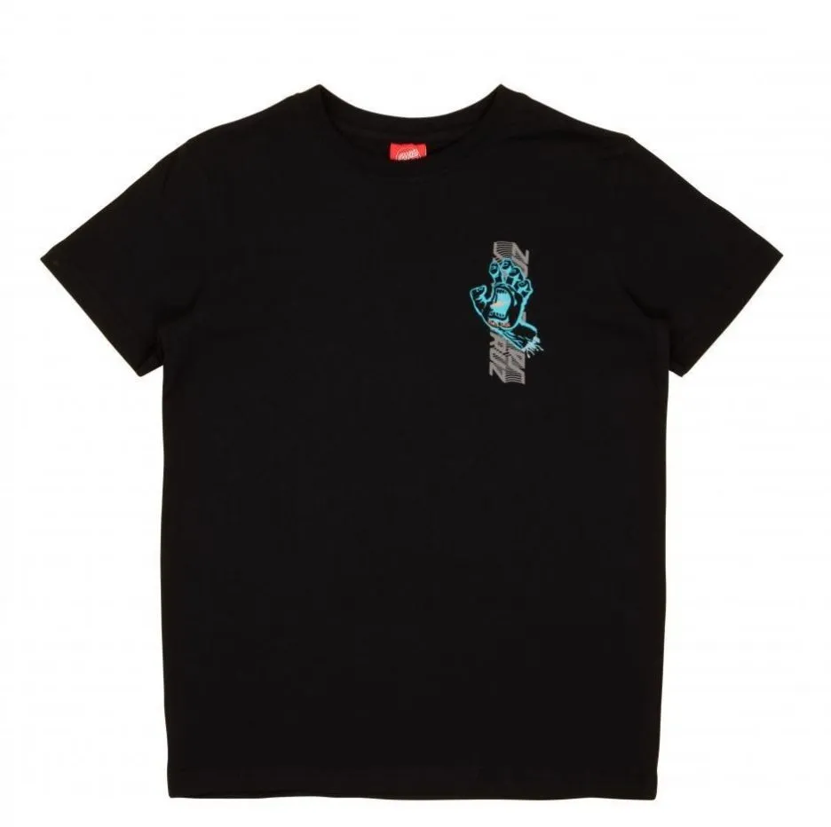 SANTA CRUZ YOUTH T-SHIRT SPLIT STRIP HAND – Black