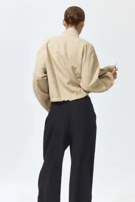 Pantalon barrel à cordon - Noir — photo 3