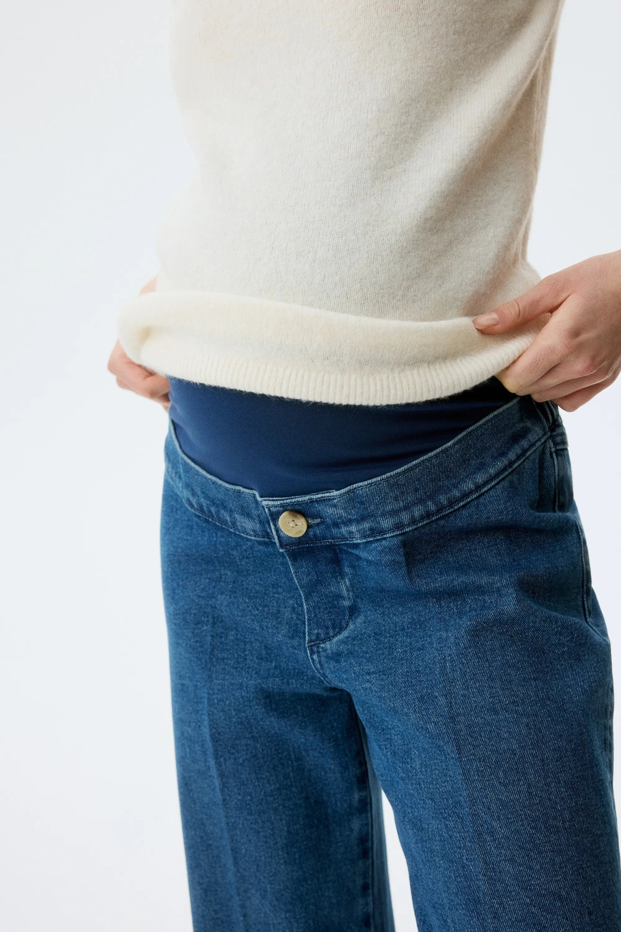 MAMA Bootcut High Waist Ankle Jeans - Bleu denim