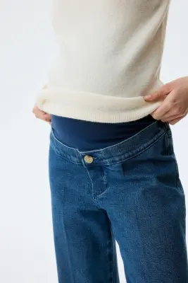 MAMA Bootcut High Waist Ankle Jeans - Bleu denim — photo 1
