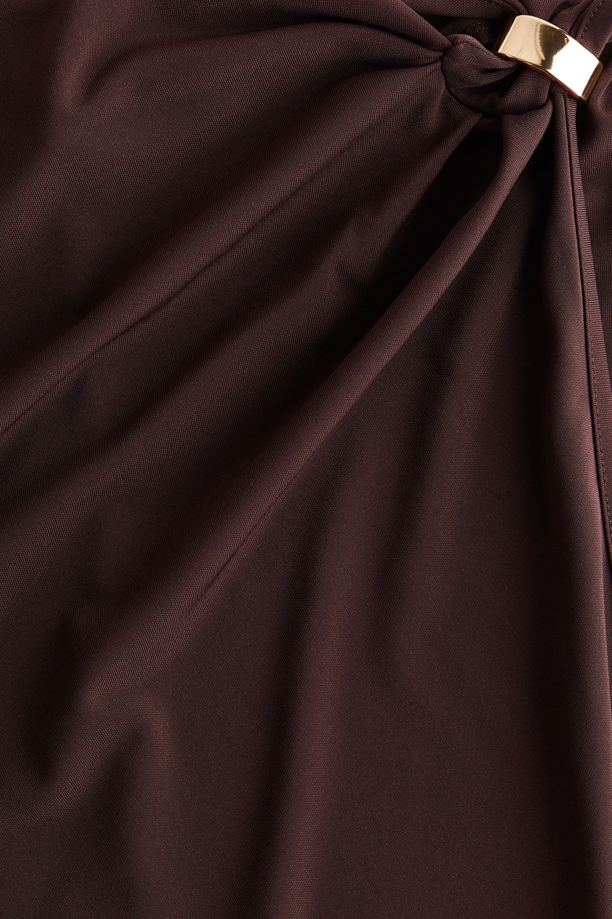 Robe en jersey avec détail drapé - Marron foncé