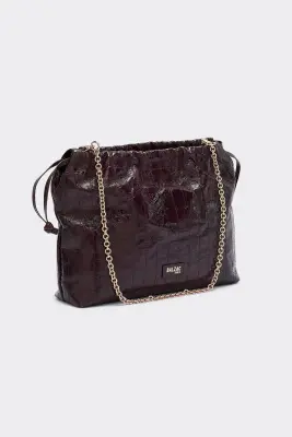 Sac Amaïa vernis froissé chocolat — photo 3