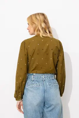 Blouse brodée à plastron — photo 4
