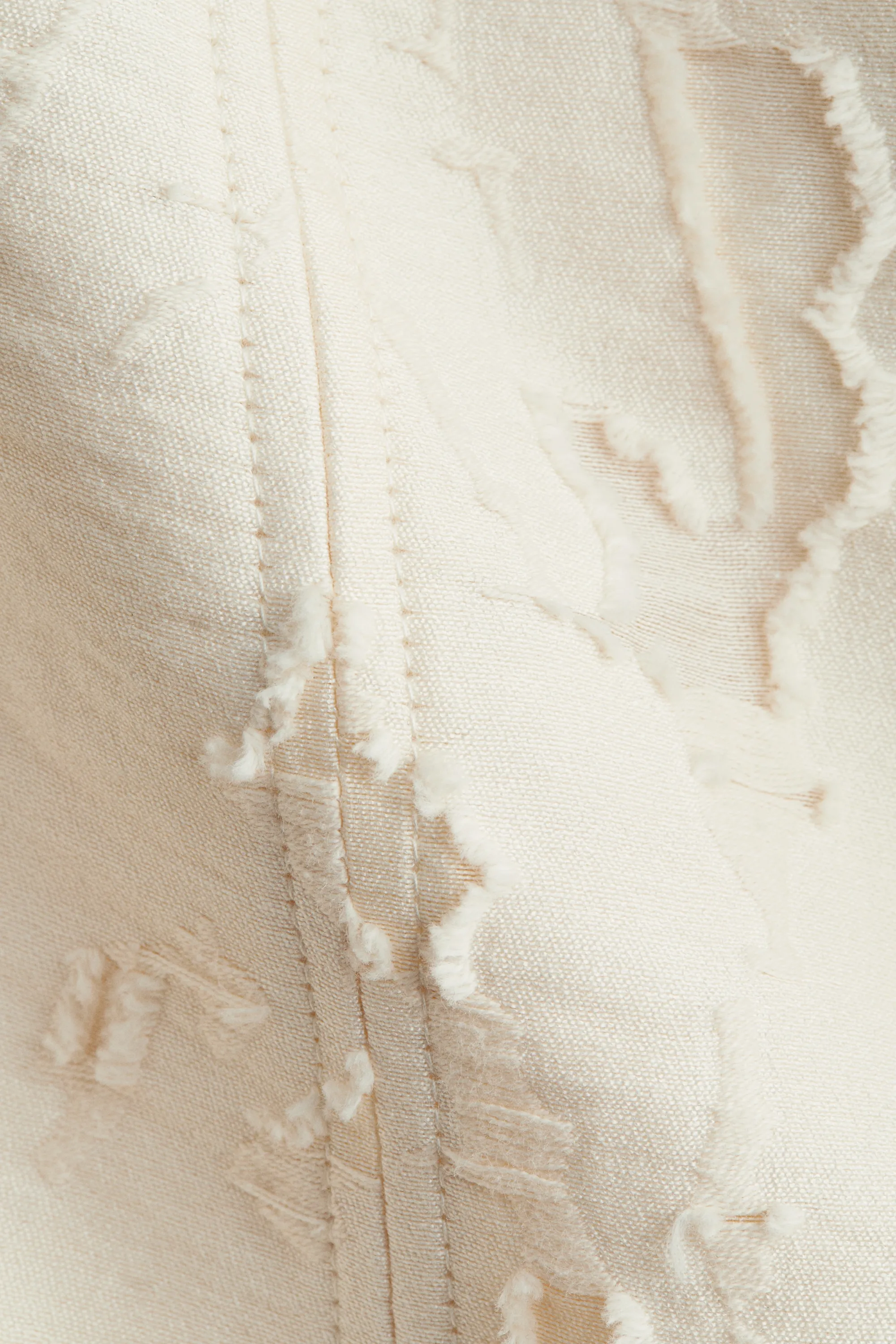 Robe bustier en tissu jacquard - Crème