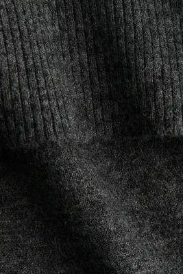 Pantalon en maille avec ceinture repliée - Gris foncé chiné — photo 3