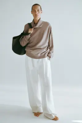 Pull col roulé en cachemire - Taupe clair — photo 2