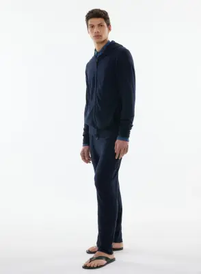 Chemise Bleue Manches Longues en Lin / Elasthanne — photo 3