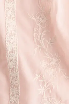 Top brodé en viscose mélangée - Rose clair/color block — photo 4
