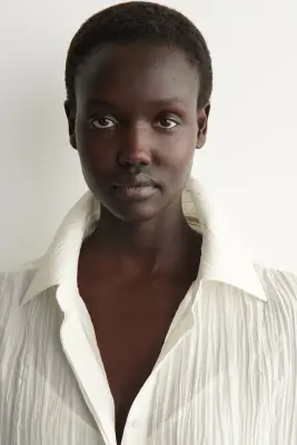 ROBE-CHEMISE MIDI EN SOIE FROISSÉE - BLANC — photo 3