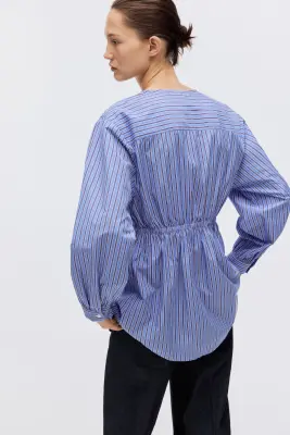 Blouse cintrée - Bleu/rayé — photo 4