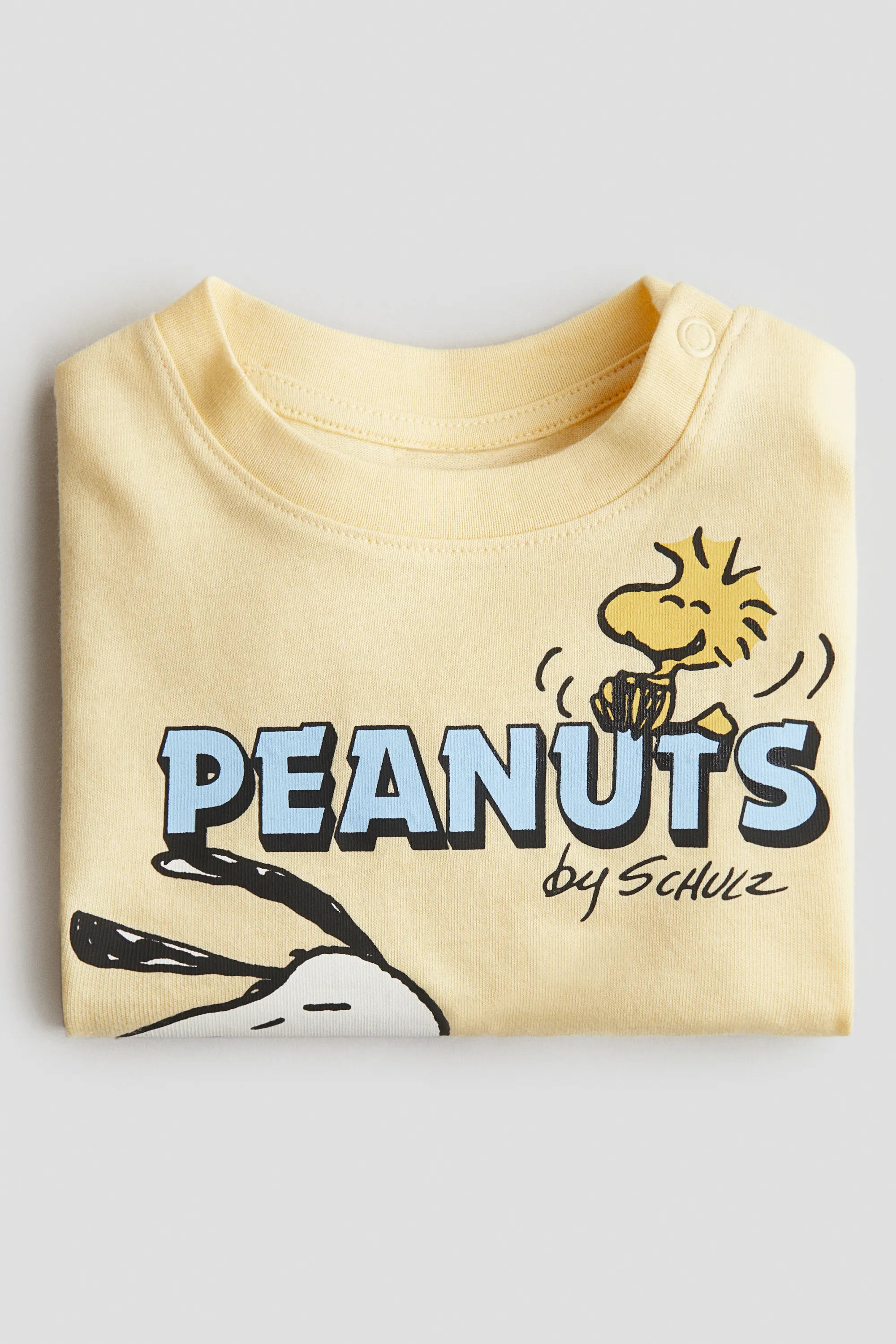 T-shirt en coton avec motif imprimé - Jaune clair/Snoopy
