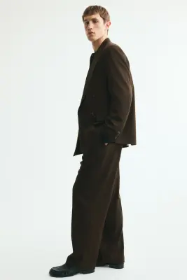Pantalon de costume Loose Fit - Vert kaki foncé — photo 4