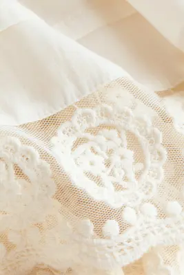 Robe tunique avec dentelle - Crème — photo 4