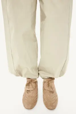 Sneakers en cuir velours - Beige — photo 3