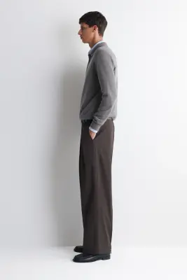 PULL EN CACHEMIRE À COL POLO - GRIS CHINÉ — photo 3