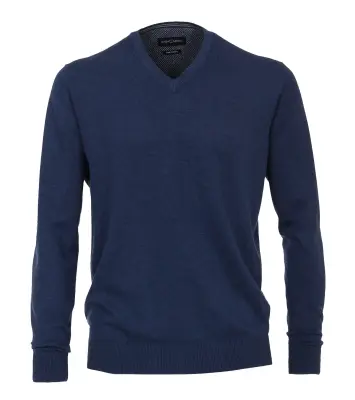 CASA MODA PULL  COL V COTON Bleu — photo 2