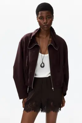 Veste en lin mélangé - Marron foncé — photo 1