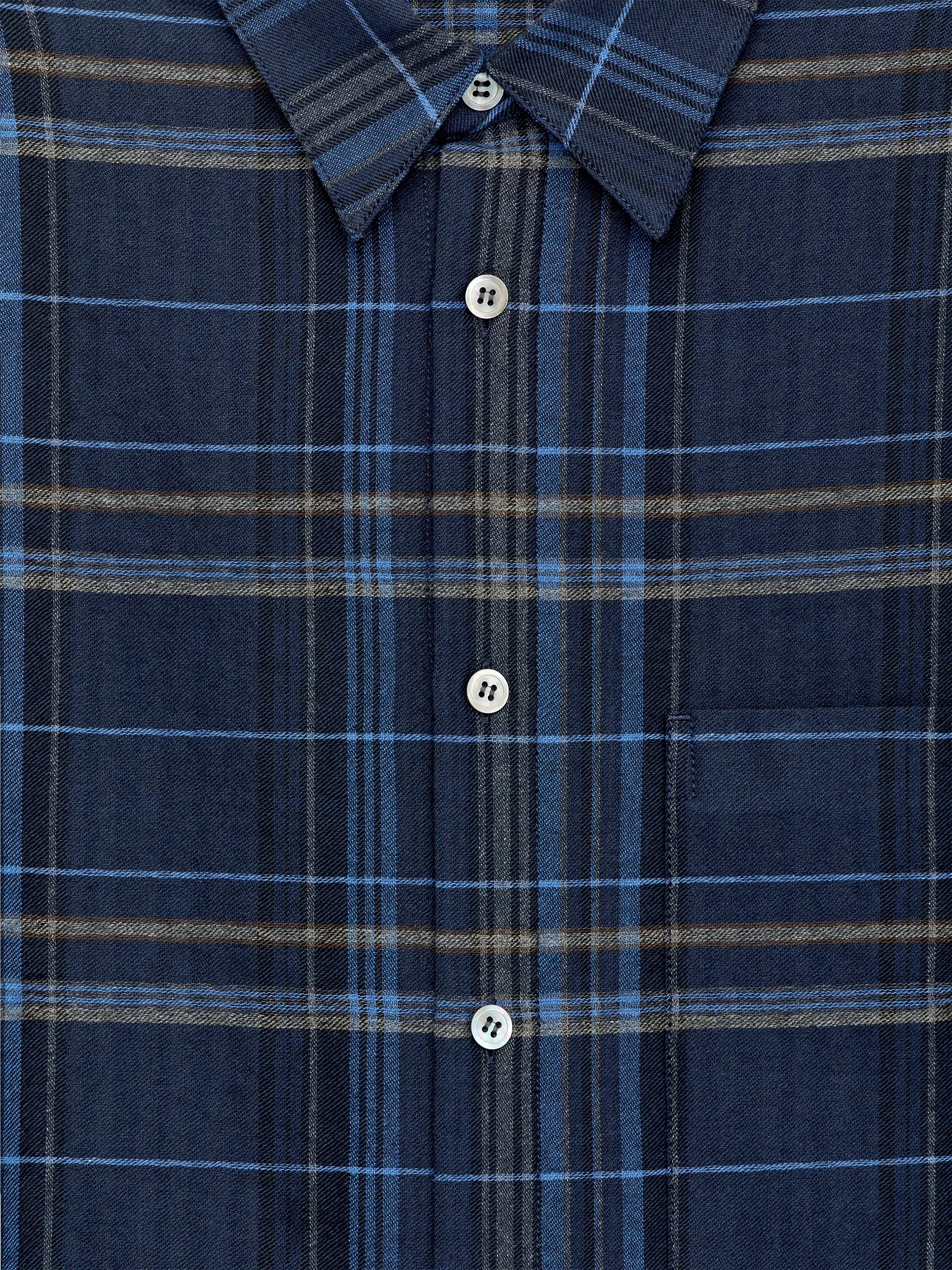Chemise décontractée en flanelle - Bleu/Carreaux