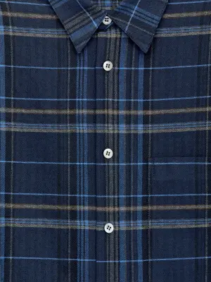 Chemise décontractée en flanelle - Bleu/Carreaux — photo 1