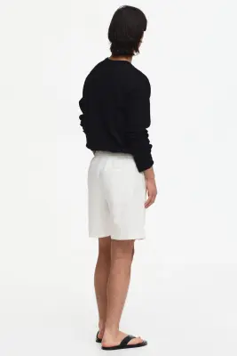 Short Regular Fit en lin mélangé - Blanc — photo 2