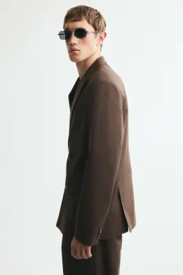 Veste Relaxed Fit à fermeture croisée - Marron — photo 4