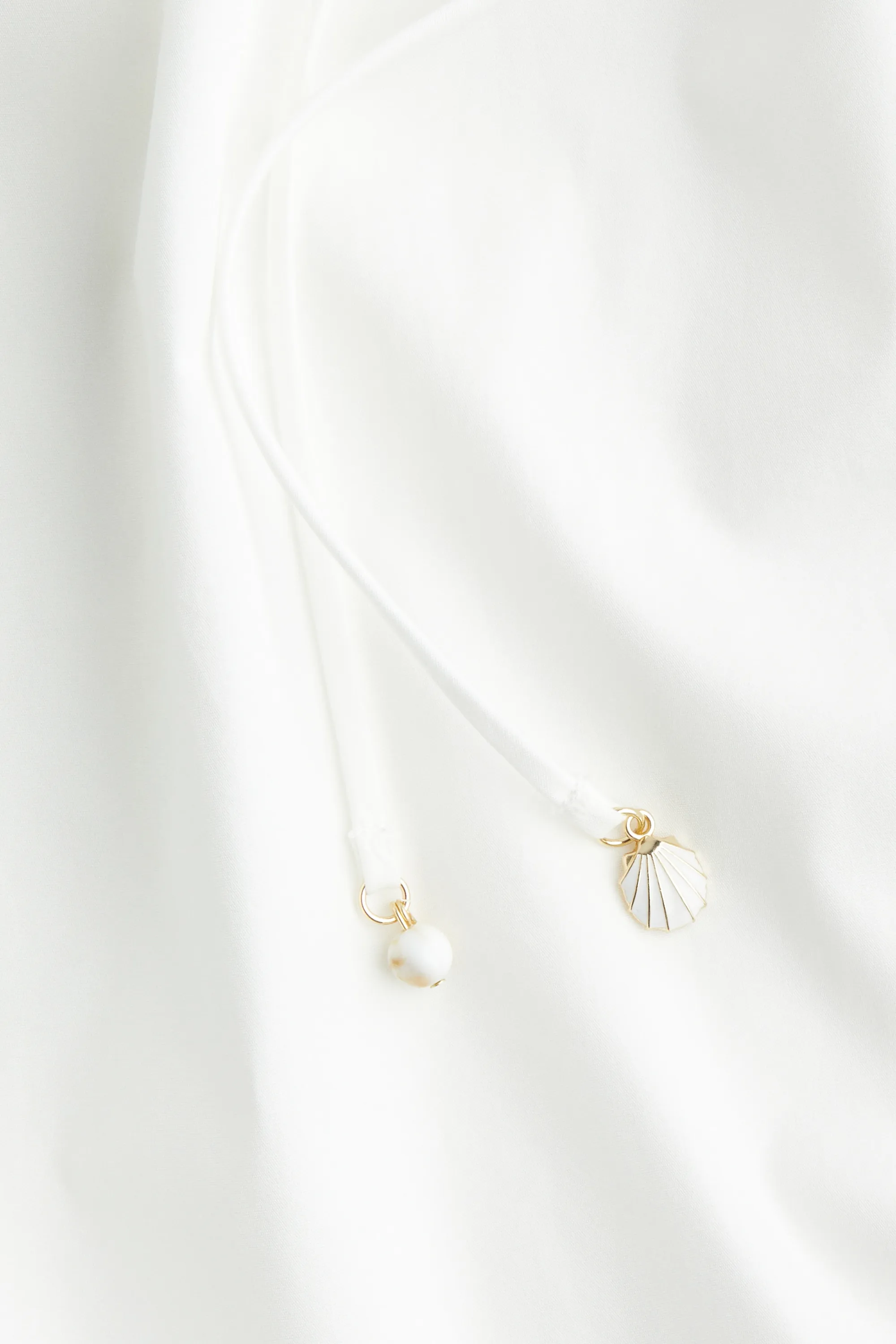 Robe avec cordon de serrage à l'encolure - Blanc