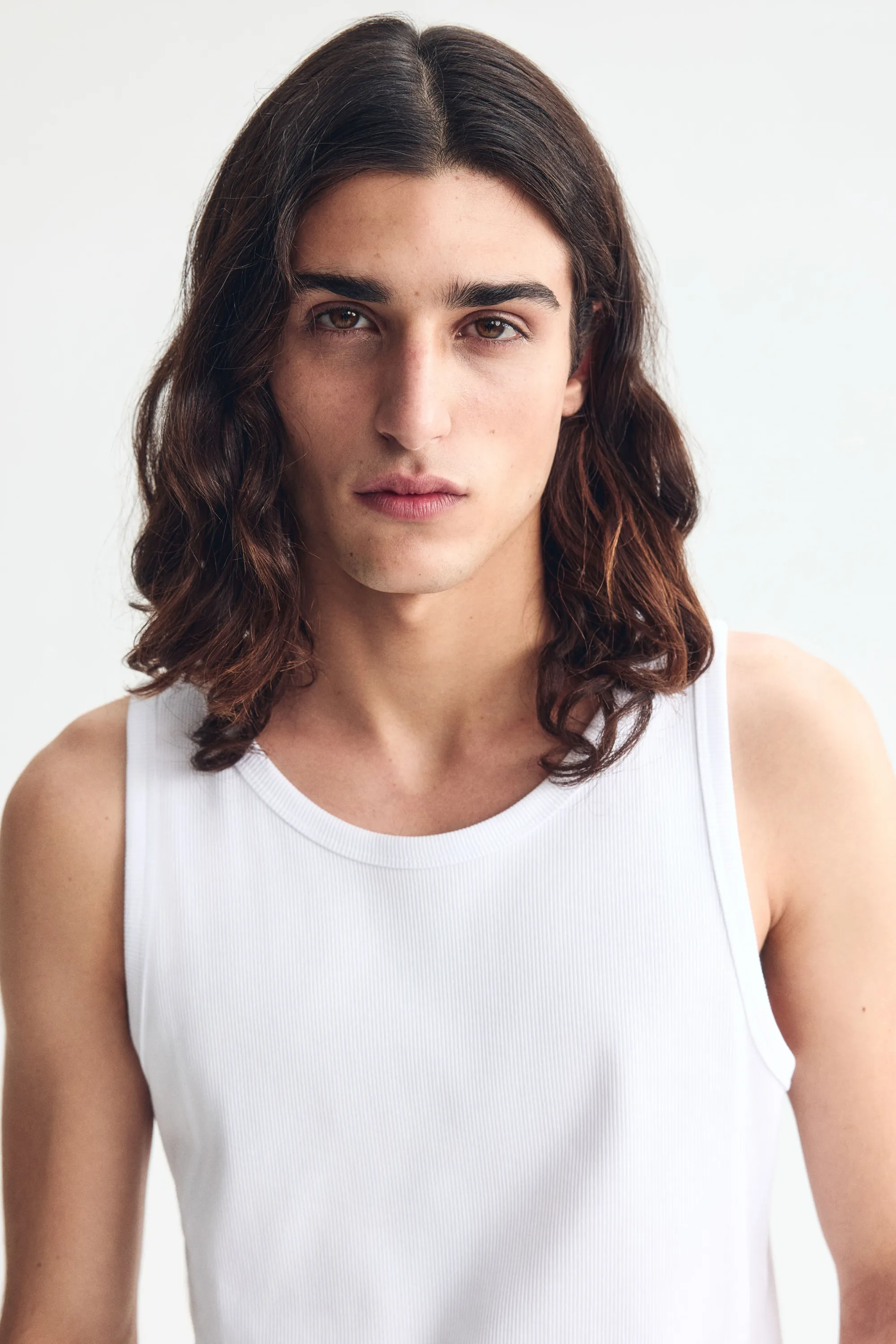 Débardeur côtelé Slim Fit - Blanc