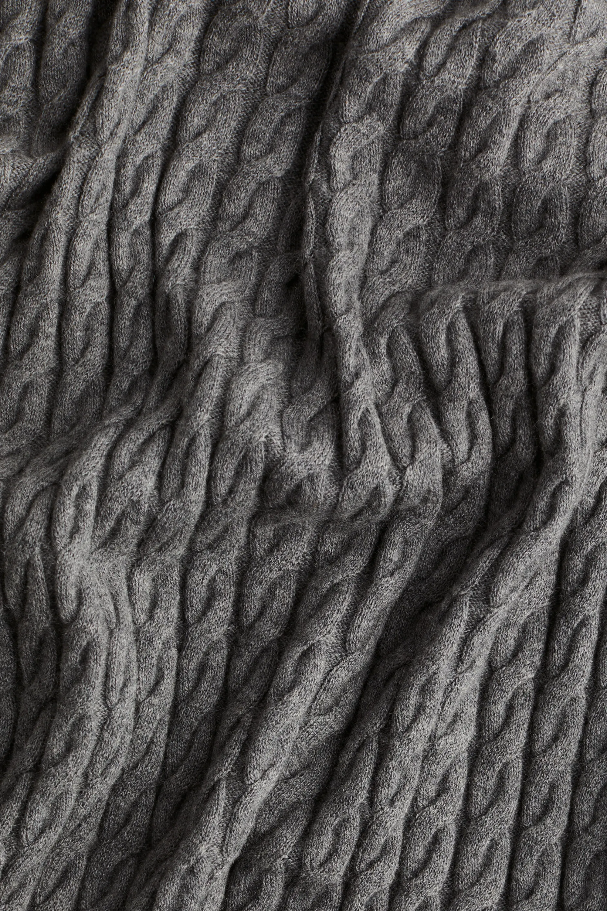 Pull en maille torsadée de cachemire mélangé - Gris foncé chiné