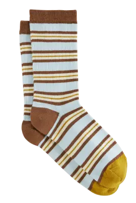 Chaussettes Ella rayures jaune et bleu — photo 5