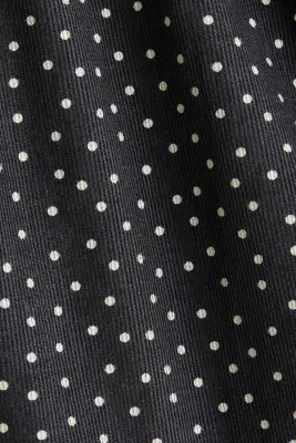 Robe trapèze en velours côtelé - Gris foncé/pois — photo 4