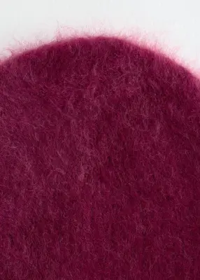 Bonnet en cachemire brossé - Rouge foncé — photo 2
