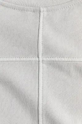 Sweat à manches courtes en coton - Gris clair — photo 4