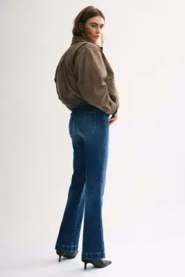 Flared High Jeans - Bleu denim foncé — photo 3