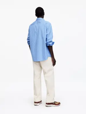 Chemise habillée en popeline - Rayures/Bleu clair — photo 2