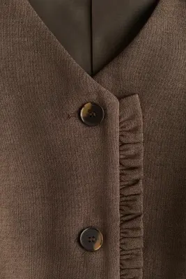 Gilet sans manches volanté - Marron foncé — photo 3