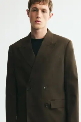 Veste Relaxed Fit à fermeture croisée - Vert kaki foncé — photo 2