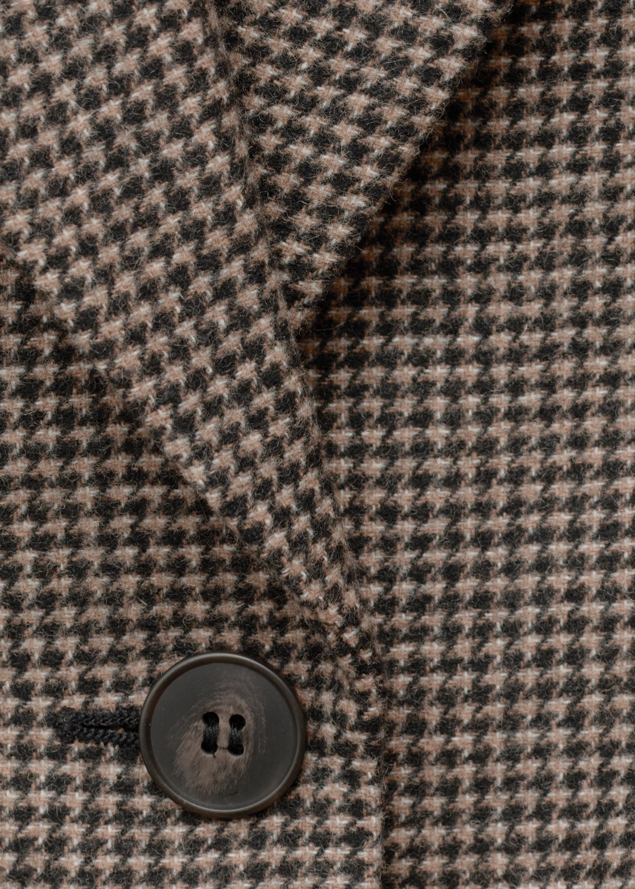 Blazer en laine à taille ceinturée - Brun/À carreaux