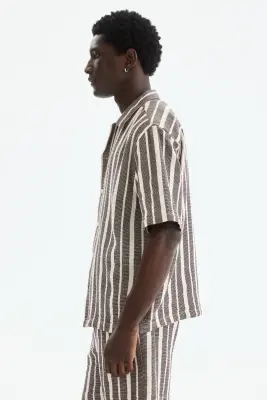 Chemise Regular Fit - Marron foncé/rayé — photo 4