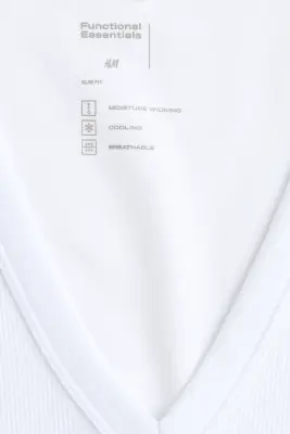Débardeur côtelé Cooling Slim Fit - Blanc — photo 4