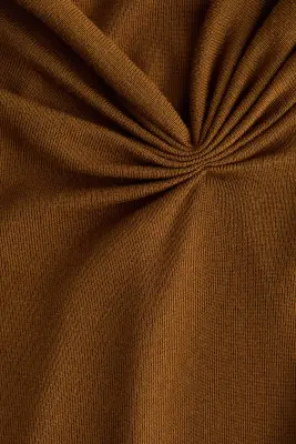 Top à effet drapé en viscose mélangée - Brun doré — photo 2